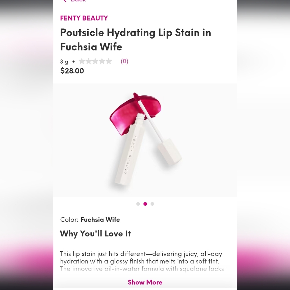 Fenty Beauty Poutsicle Lip Stain in Fuchsia Wife